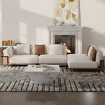 Load image into Gallery viewer, 110" Modern 4-Seater Leather Sofa Luxury Comfort with High-Density Foam Solid Wood Frame &amp; Brushed Stainless-Steel Accents
