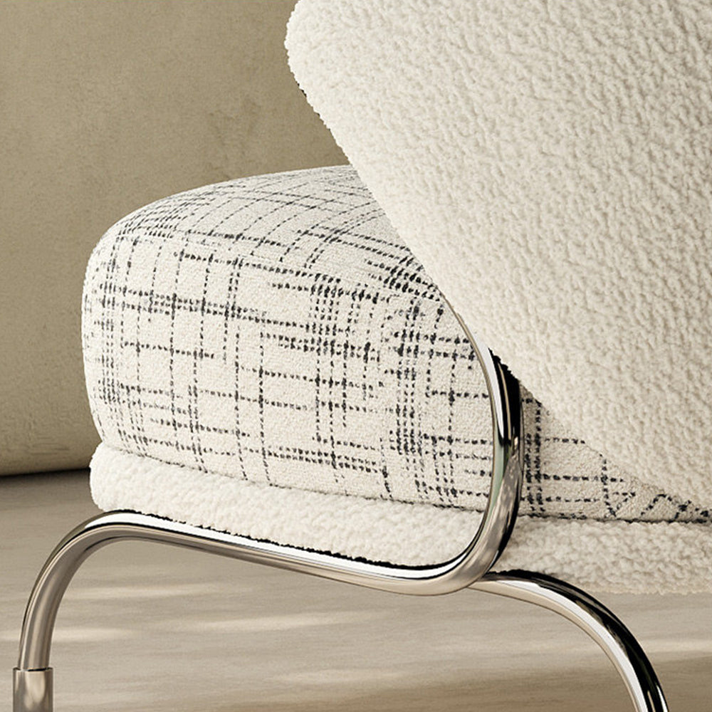 Modern Artistic Lounge Chair with Curved Back and Pattern Upholstered Accent Design