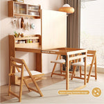 Load image into Gallery viewer, 62" Wall-Side Murphy Foldable Dining Table with Integrated Shelf Storage

