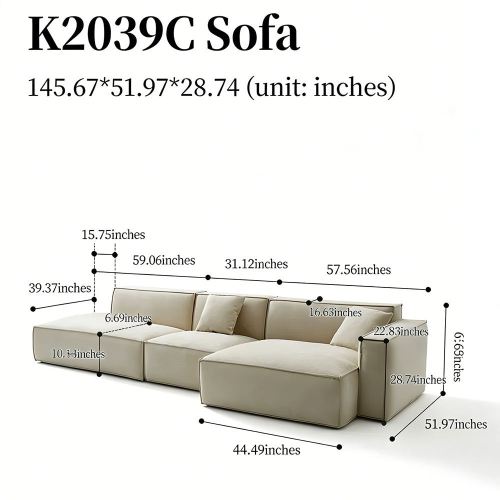 Modern Modular Washable Fabric Sectional Sofa