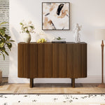 Load image into Gallery viewer, 54.6'' Modern Fluted Wood Sideboard Cabinet with Mid-Century Legs
