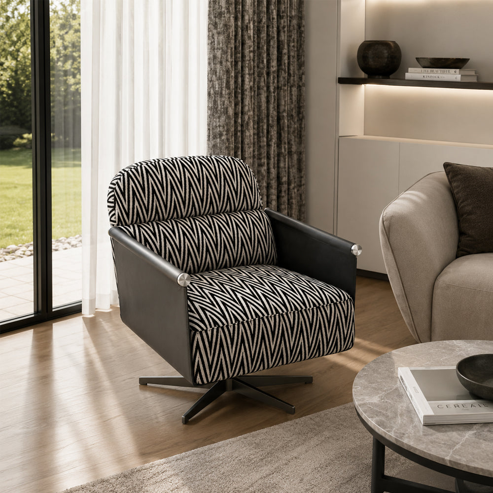 Modern Geometric Pattern Lounge Chair for Living Room