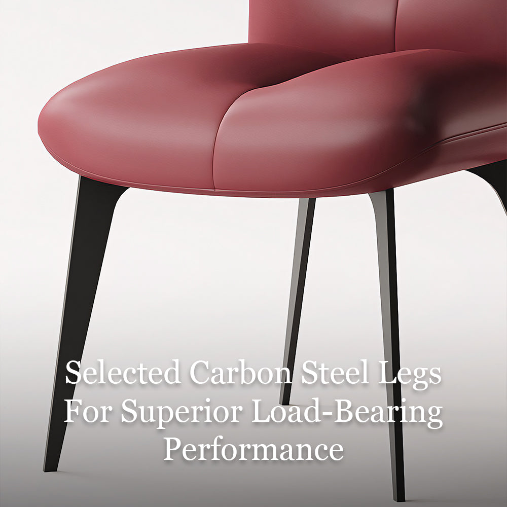 Modern Curved Leather Dining Chair 1-Piece Upholstered Accent Chair