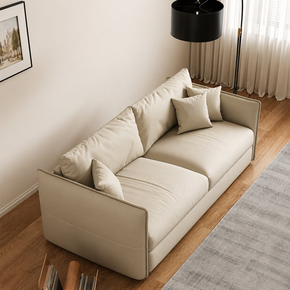 Ergonomic Scratch Resistant Faux Leather Convertible Sofa Bed