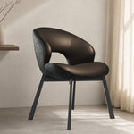 Load image into Gallery viewer, Modern Curved Dining Chair Set of 2 with Upholstered Seat &amp; Carbon Steel Frame
