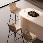 Load image into Gallery viewer, Modern Upholstered Bar Stool with Armrests PU Leather Counter Chair Metal Frame Kitchen Island Bar Chair 1 Piece
