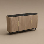 Load image into Gallery viewer, 59'' Modern Luxury Elegant Gray and Gold Sideboard with Shelves
