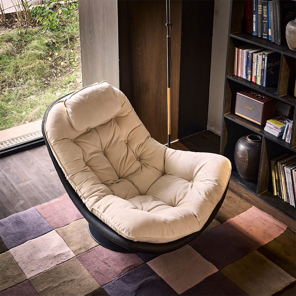 Modern Oversized Swivel Lounge Chair with Plush Cushion Deep Seat Accent Chair
