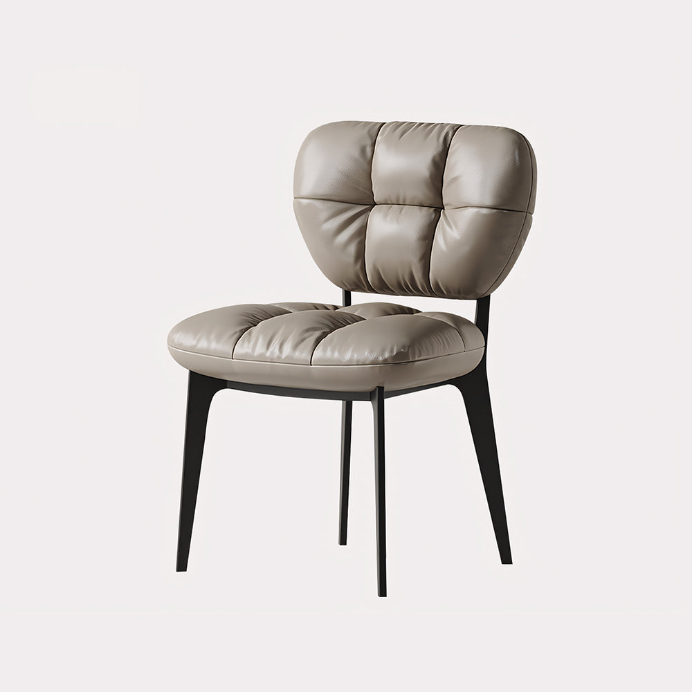 Modern Upholstered Dining Chair with Cushioned Tufted Backrest 2 Piece