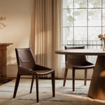 Load image into Gallery viewer, Modern Brown Leather-Look Dining Chair with Integrated Legs 1 Piece
