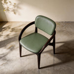 Load image into Gallery viewer, Modern Solid Wood Dining Chair with Green Upholstered Seat and Back 1 Piece
