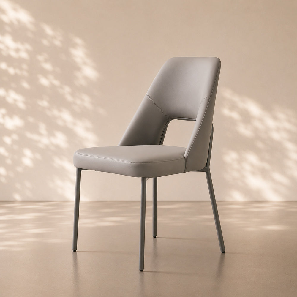Ergonomic Hollow Back Microfiber Minimalist Kitchen Dining Side Chair 1 Piece