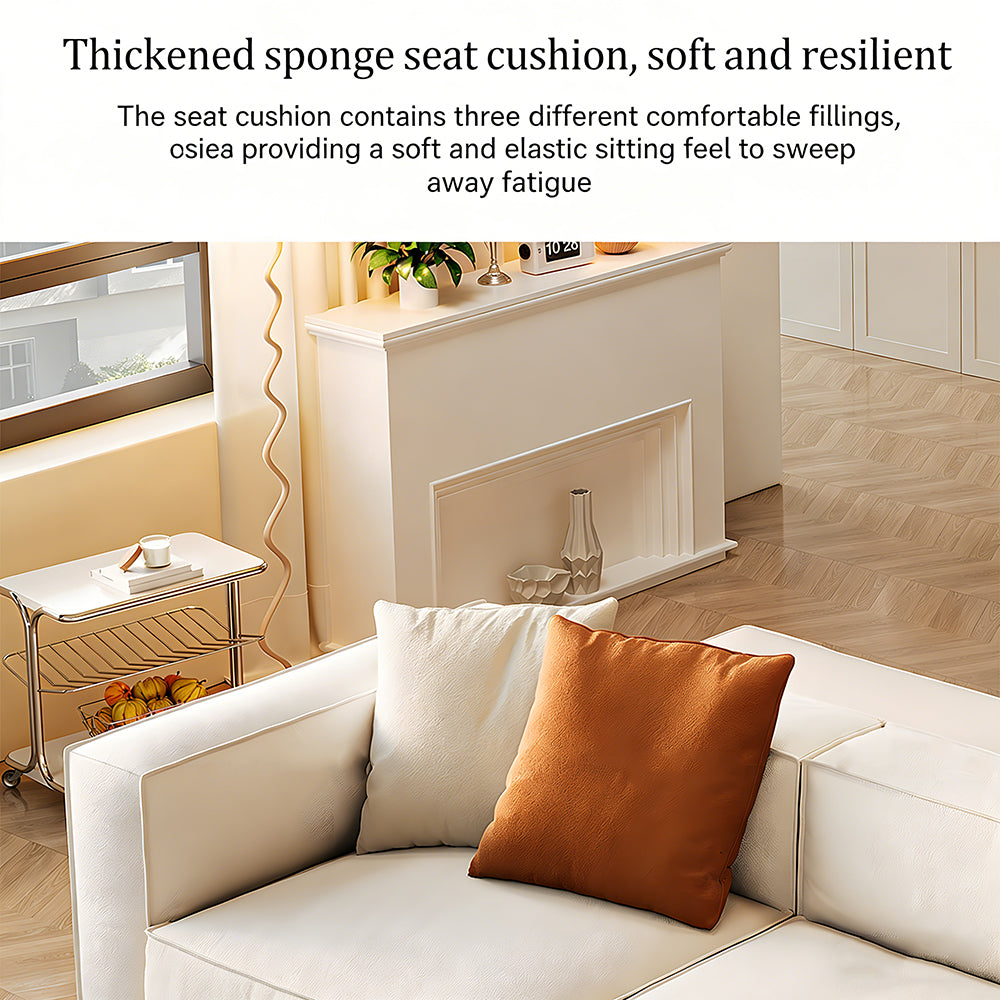 Modern Double-Sided Sectional Sofa in Skin-Friendly Cat-Scratch Fabric with Latex Support