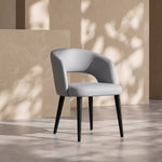 Load image into Gallery viewer, Modern Hollow Back Grey Faux Leather Padded Seat Contemporary Dining Chair 1 Piece
