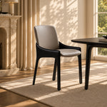Load image into Gallery viewer, Ergonomic Padded PU Leather Minimalist Armrest Dining Room Chair 1 Piece
