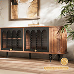Load image into Gallery viewer, 78" Flipper Glass Door Mid-Century Modern TV Stand
