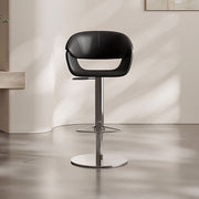 Modern Adjustable Swivel Bar Stool PU Leather Seat Gas Lift Height Adjustable Bar Chair with Chrome Base 1 Piece