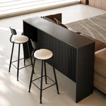 Load image into Gallery viewer, Contemporary Luxury Sintered Marble Slat and Lacquering Steel Panel Craftsmanship Bar Corner Table Set Collection
