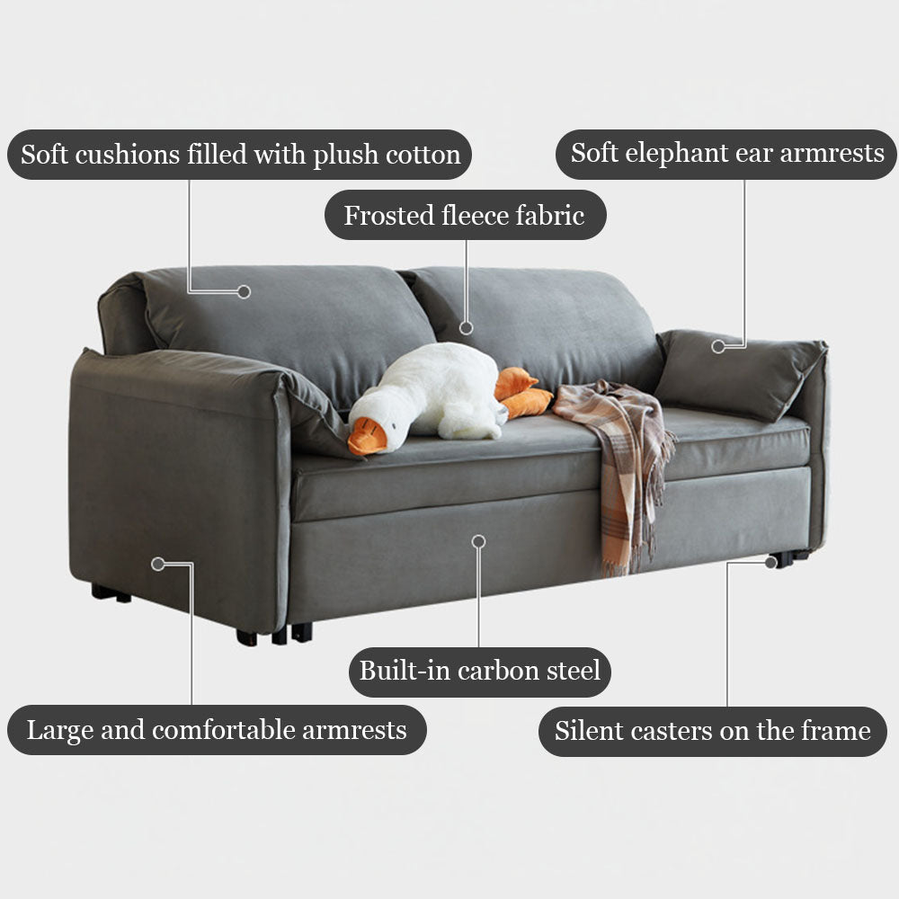 70.8'' Pull-Out Sofa Bed with Casters Modern Convertible Couch for Small Spaces