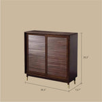 Load image into Gallery viewer, 39.3'' Modern Wooden Louvered Door Shoe Cabinet Large Capacity Hidden Shoe Storage
