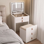 Load image into Gallery viewer, Functional Makeup Vanity Built-in Mirror Organized Storage Drawers Rolling Stool
