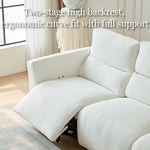 Load image into Gallery viewer, 106.2'' Modern Electric Reclining Sofa Cream Fabric Power Sofa with Adjustable Footrest and Wide Armrests
