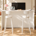 Load image into Gallery viewer, Contemporary Luxury Sintered Marble Slat and Lacquering Steel Panel Craftsmanship Bar Corner Table Set Collection
