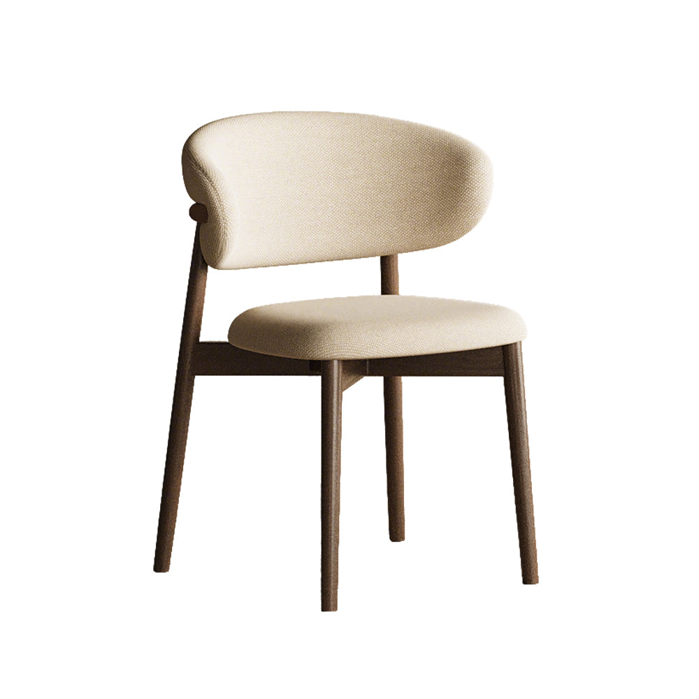 2PCS Dining Chair Modern Ash Wood Frame Curved Backrest