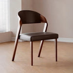 Load image into Gallery viewer, Modern Minimalist Dining Chair Set of 2 Elegant Cream Upholstery &amp; Sculpted Wood Frame
