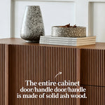 Load image into Gallery viewer, 78.7" Modern Walnut Slatted TV Stand Mid Century Media Console Cabinet
