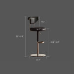 Load image into Gallery viewer, 1 Piece Modern Adjustable Bar Stool with Geometric Woven Velvet Upholstery and Stainless Steel Base
