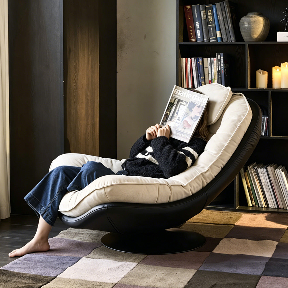 Modern Oversized Swivel Lounge Chair with Plush Cushion Deep Seat Accent Chair