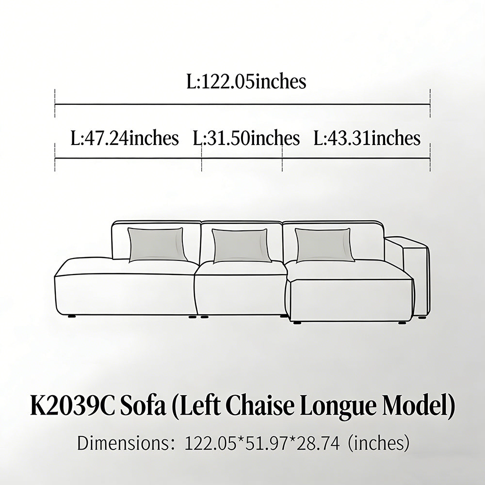 Modern Modular Washable Fabric Sectional Sofa