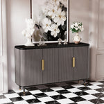 Load image into Gallery viewer, 59'' Modern Luxury Elegant Gray and Gold Sideboard with Shelves
