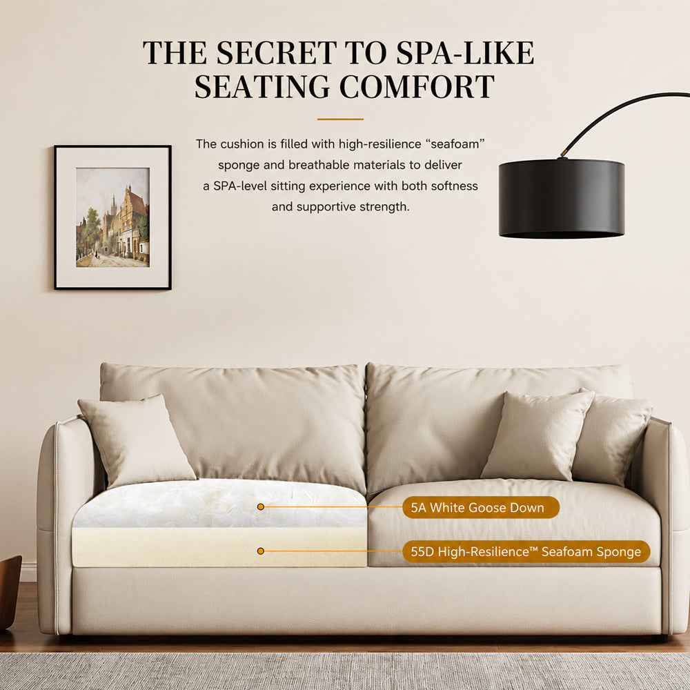 Ergonomic Scratch Resistant Faux Leather Convertible Sofa Bed