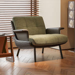 Load image into Gallery viewer, Modern Accent Lounge Chair Mixed Fabric and Faux Leather Armchair Upholstered Leisure Chair with Metal Legs
