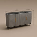 Load image into Gallery viewer, Modern Luxe Dining Suite Elegant White Extendable Table &amp; Gray-Gold Sideboard Set

