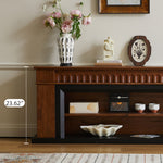 Load image into Gallery viewer, Modern Walnut TV Stand with Fluted Detail and Open Storage Shelf
