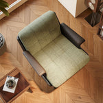 Load image into Gallery viewer, Modern Accent Lounge Chair Mixed Fabric and Faux Leather Armchair Upholstered Leisure Chair with Metal Legs

