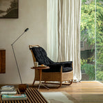 Load image into Gallery viewer, Boho Rattan Lounge Chair with Tufted Cushion and Relaxed Seating
