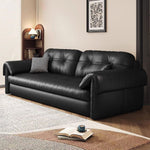 Load image into Gallery viewer, Contemporary Faux Leather Sofa Bed Sleeper Sofa with Hidden Storage &amp; Metal Frame
