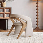 Load image into Gallery viewer, Modern Sculptural Accent Chair Upholstered Fabric with Solid Wood Frame Curved Artistic Design 1 Piece
