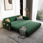 Load image into Gallery viewer, green stylish velvet sofa bed displayed in modern home interior décor setting
