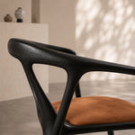 Load image into Gallery viewer, Modern Organic-Shaped Black Wood Arm Chair for Dining Room
