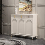 Load image into Gallery viewer, 55.1" Modern Luxury Shoe Cabinet with Arched Panel Doors &amp; Gold Accents Elegant Entryway Storage Sideboard

