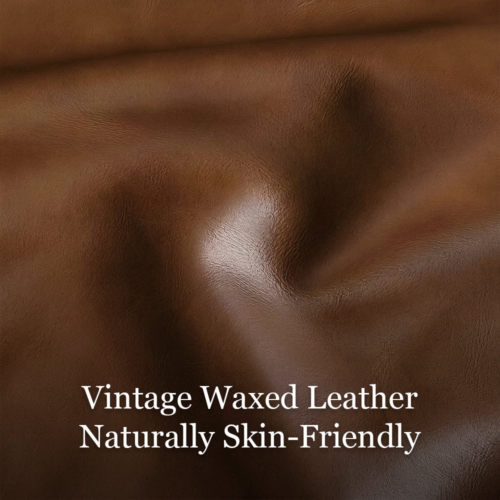 Modern Oil Waxed Leather Lounge Chair Solid Wood Frame Deep Seat Vintage Accent Armchair