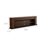 Load image into Gallery viewer, Modern Walnut TV Stand with Fluted Detail and Open Storage Shelf
