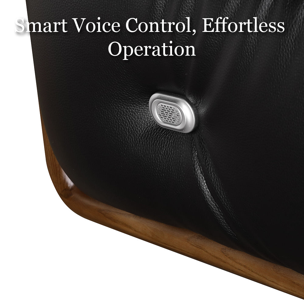 123.2'' Modern Power Reclining Leather Sofa Remote Control Adjustable Deep Seat Lounge Couch