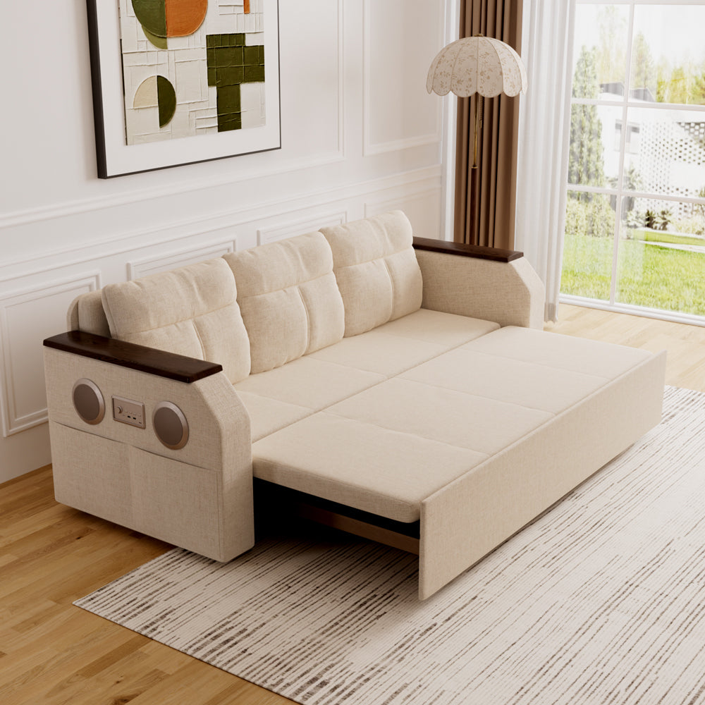 83'' Modern Convertible Sofa Bed with Storage Contemporary Upholstered Sleeper Sofa