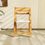 Load image into Gallery viewer, 4PCS Folding Chair Solid Wood with Black Leather Seat Space-Saving Durable Elegant Design
